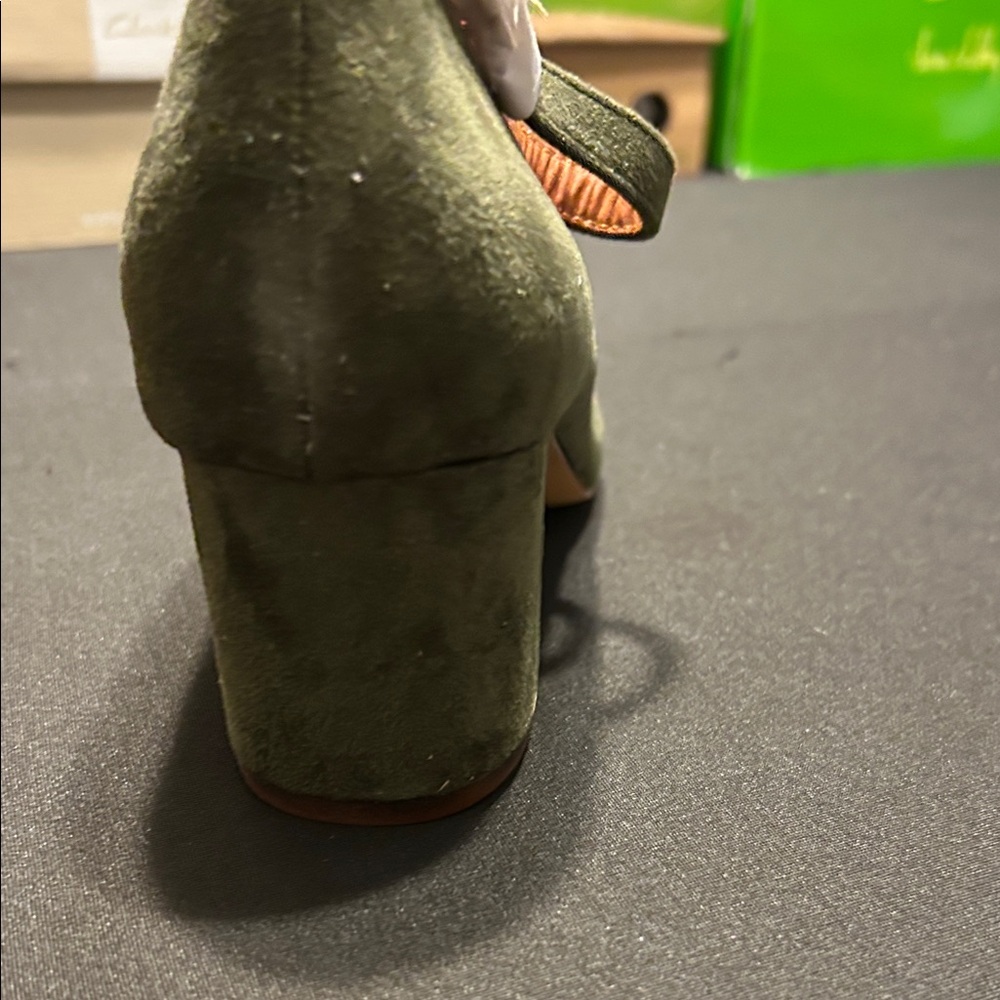 Bonnibel Green Suede Block Heels - Picture 3 of 3